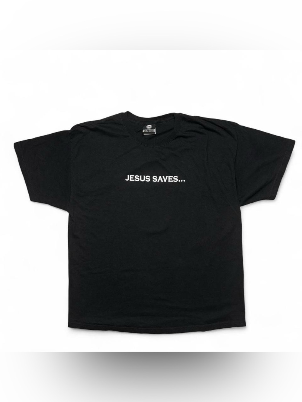 23x28 | 2000s Jesus Saves And Only Takes Half Damage Vintage T-Shirt